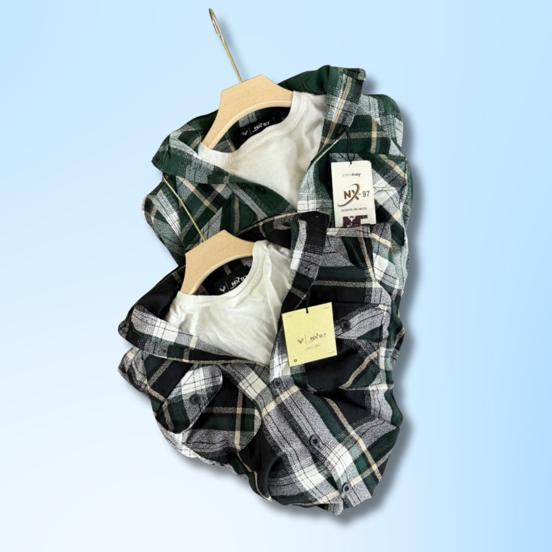 Men’s Forest Green Checkered Shirt